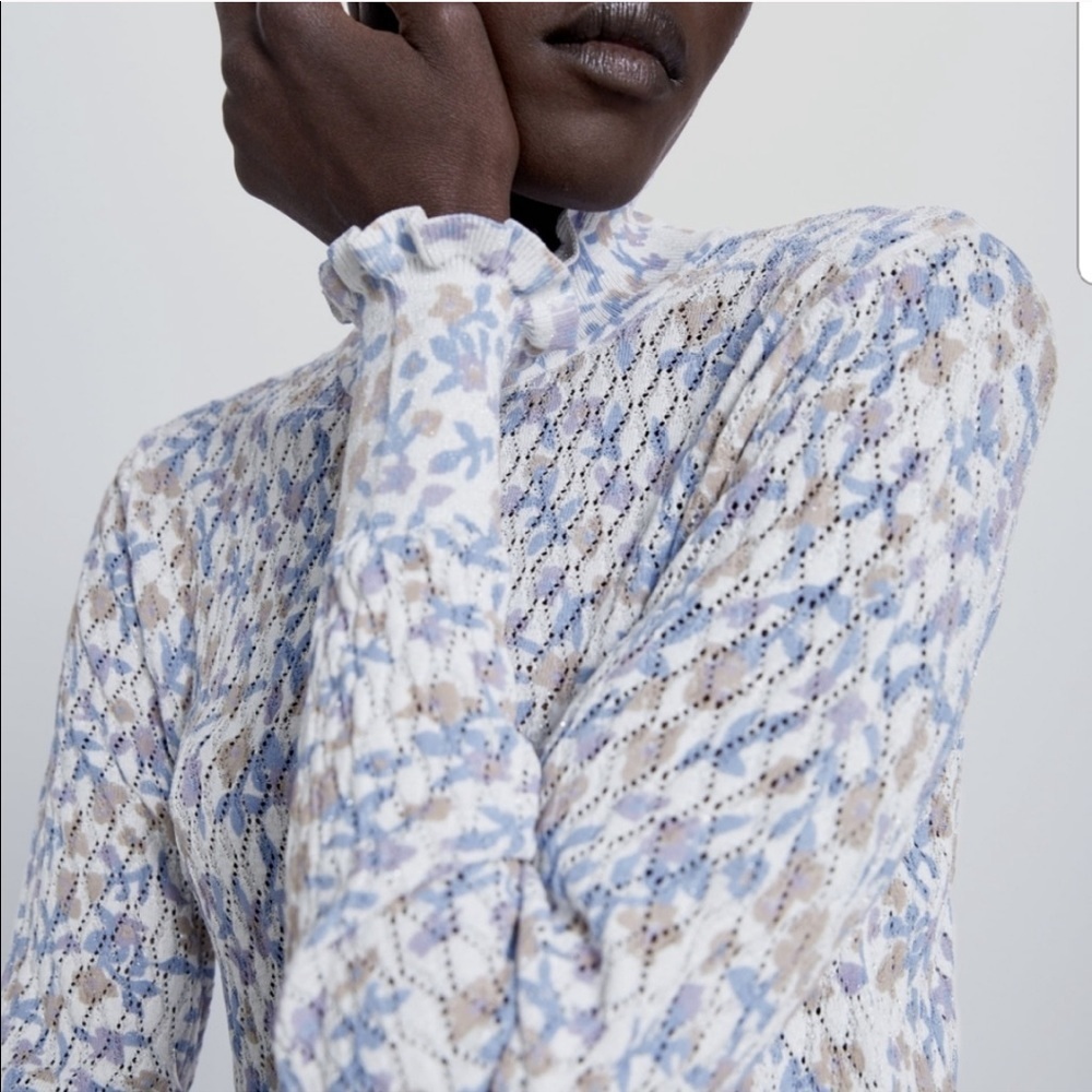ZARA Printed Knit Sweater